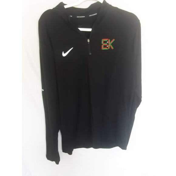 Eliud Kipchige Nike Dri-FIT Running Pullover Black Quarter-Zip Hoodie Men’s L - Picture 1 of 7